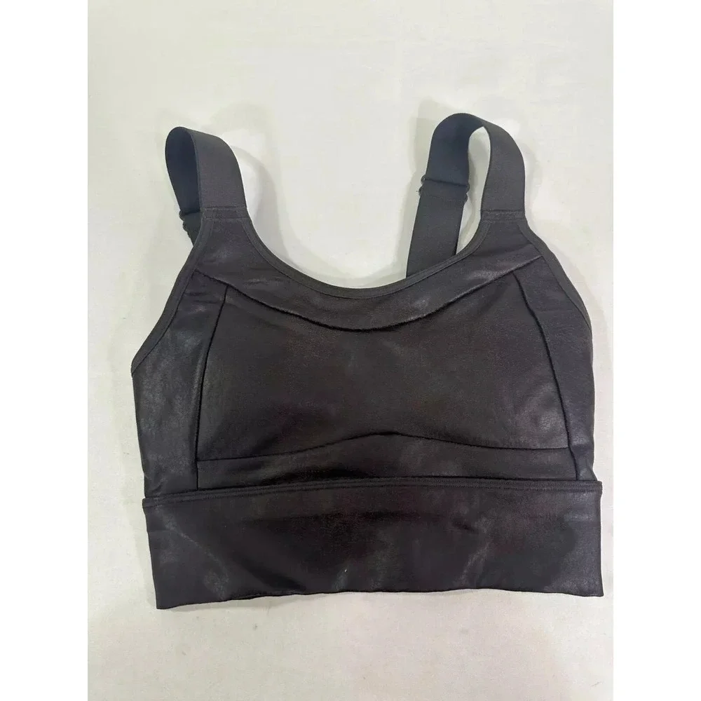 CALIA Womens Sculpt Leather Seamed Medium Support Sports‎ Bra XS New Dark Brown